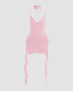 Rose-Detail Polyester Dress with Cami Straps