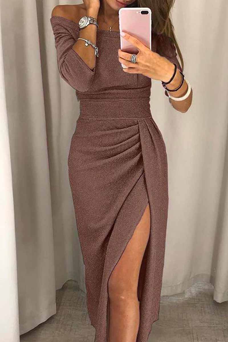 Wrap-Style Maxi Dress with Slit Detail