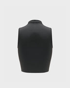 Rose-Detail Cotton Tank Top with Sleeveless Cut