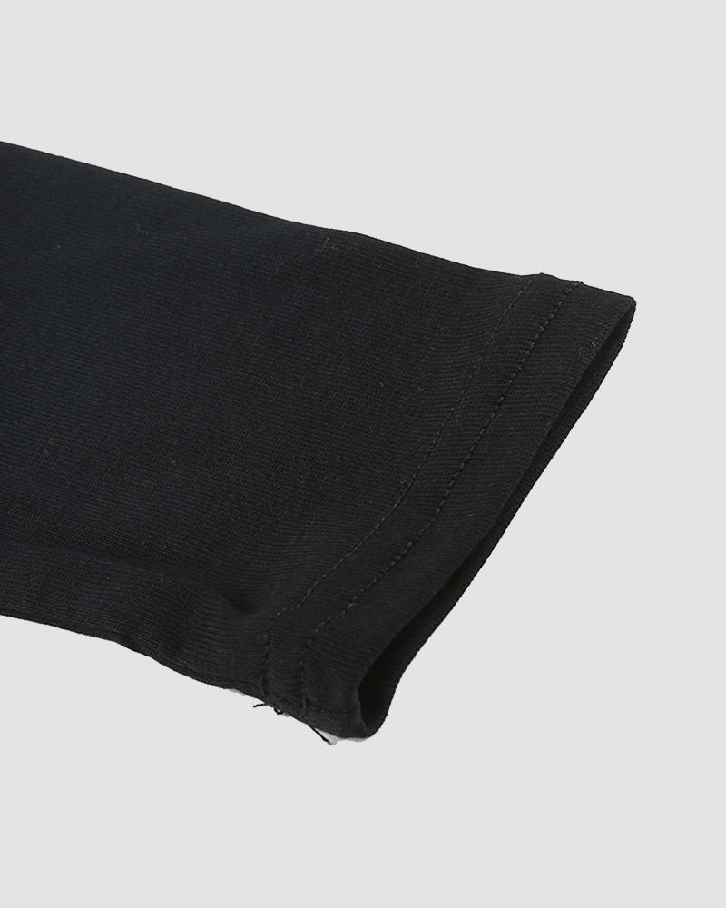 Asymmetric Stretch-Blend Cropped Top with Cotton Fabric