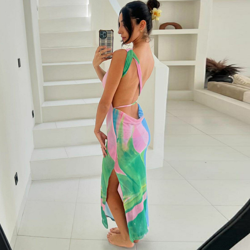 Maxi Dress with Sheer Detailing