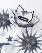 Sun-and-Moon Star-Detail Top with Mesh Detailing