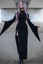 Sheer Gothic Dress with Flared Sleeves
