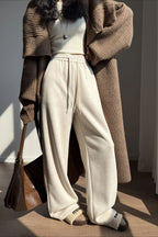 Wool-Blend Knit Pants with Fleece Lining
