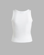 Polyester Stretch-Blend Cropped Tank Top with Sleeveless Cut