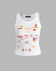 Polyester Stretch-Blend Cropped Tank Top with Sleeveless Cut
