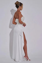 Sequined Maxi Dress with Strapless Neckline