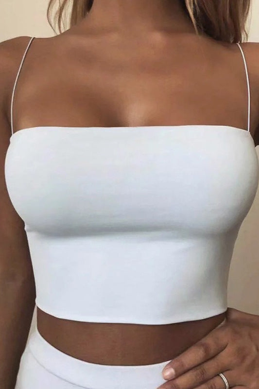 Corset-Style Strap-Detail Top with Strapless Neckline Main image