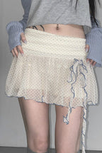 Polka-Dot Mini Skirt with Vintage Styling