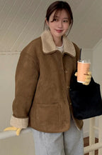 Wool Jacket with Lapel Collar