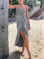 Halter Midi Dress with Strap Details