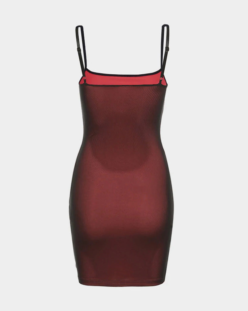 Polyester Bodycon Side-Slit Dress