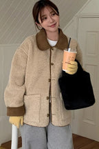 Wool Jacket with Lapel Collar