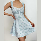 Floral Lace Mini Dress with Ruching