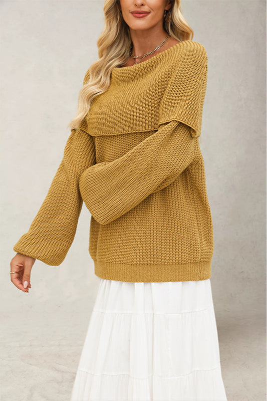 Knit Relaxed-Fit Sweater with Off-Shoulder Neckline Main image