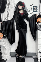 Gothic Polyester Open-Back Dress