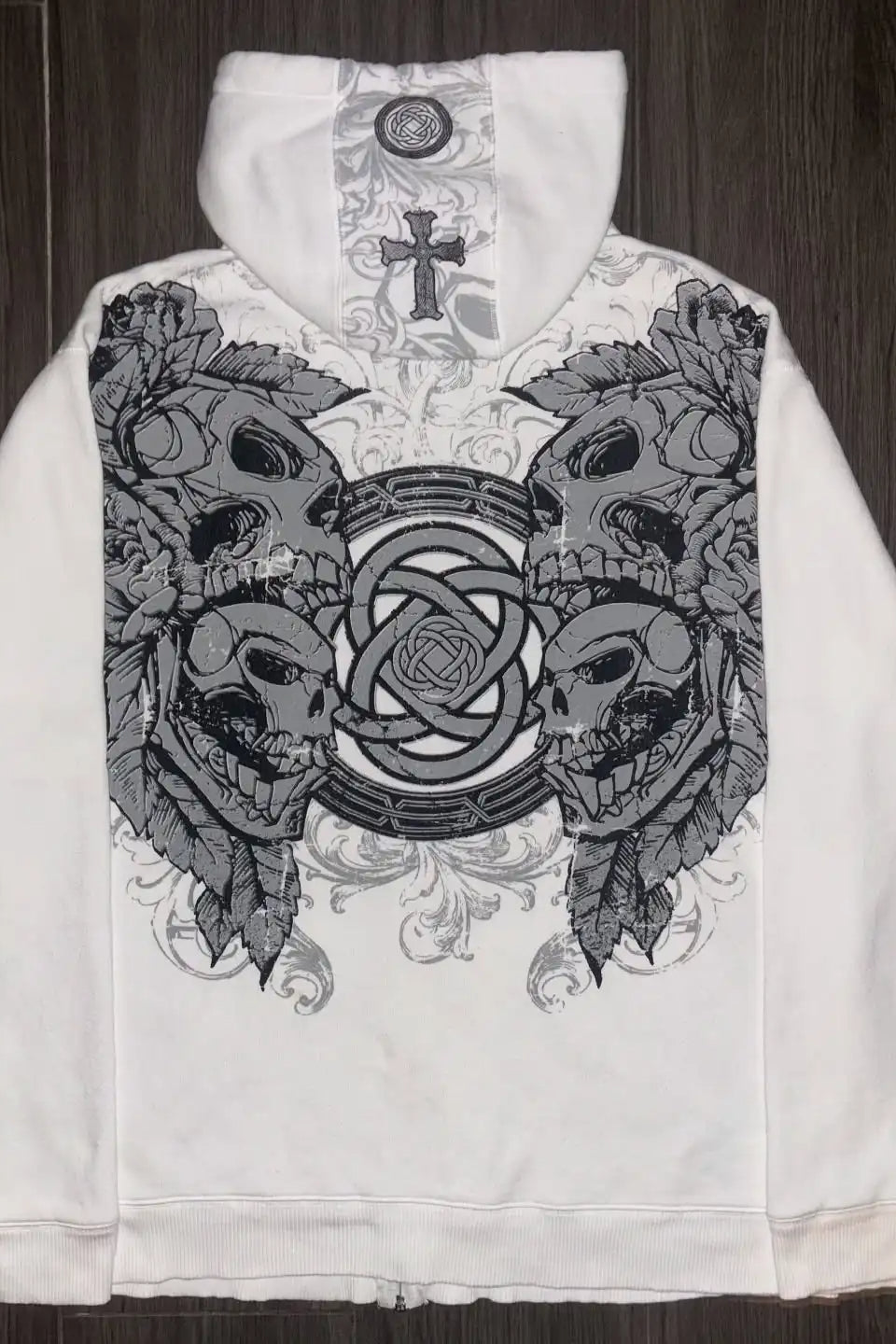 Vintage-Inspired Camo-Print Oversized Hoodie