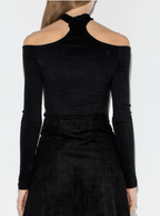 Slim-Fit Halter Slash-Neck Top