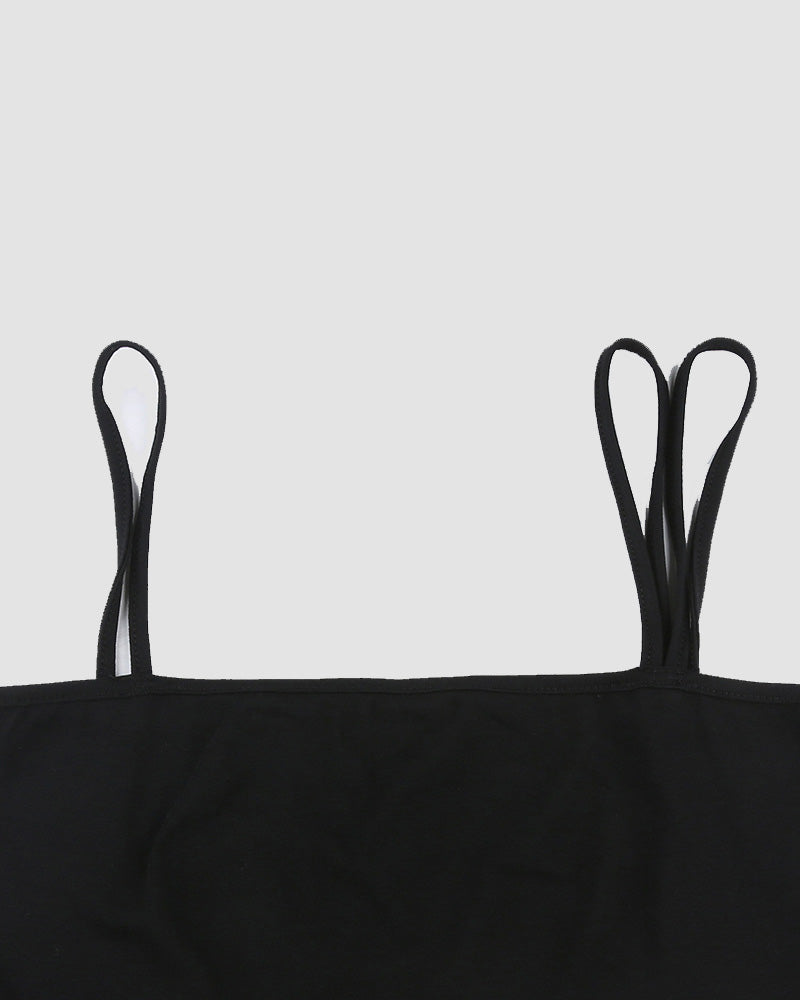 Asymmetric Stretch-Blend Cropped Top with Cotton Fabric
