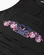 Cutout Polyester Top with Floral Details