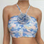 Floral Mesh Contrast-Detail Cropped Top