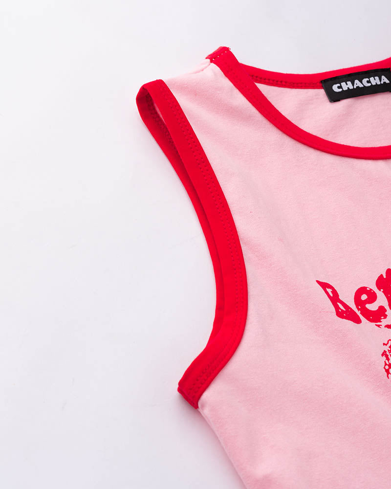 Cotton Stretch-Blend Sleeveless Tank Top