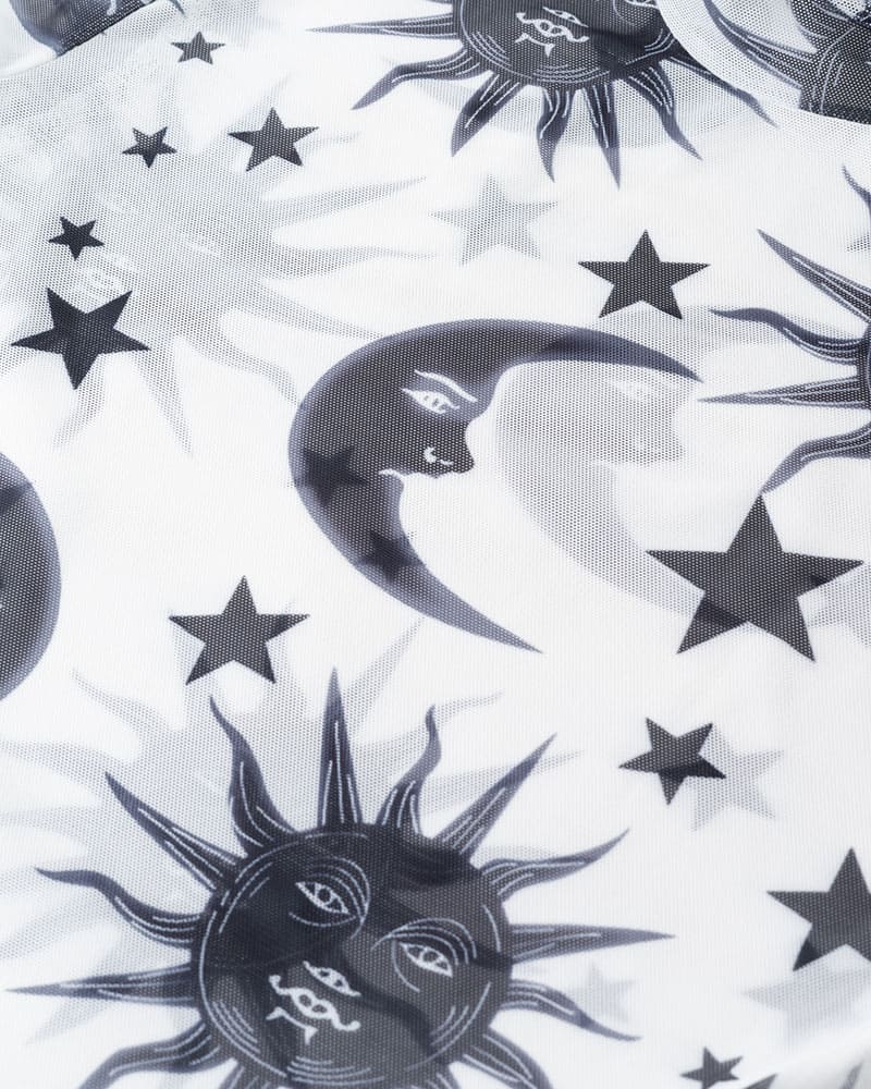 Sun-and-Moon Star-Detail Top with Mesh Detailing