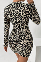 Leopard-Print Mini Dress with Cutout Details