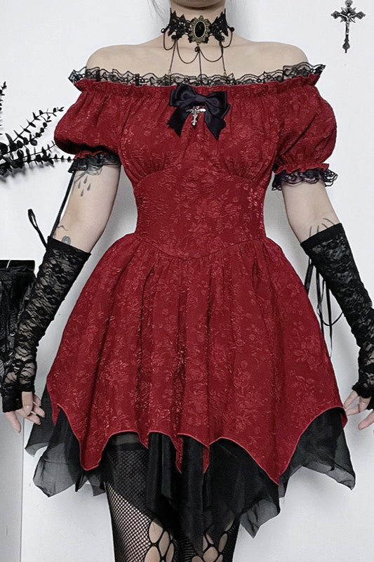 Gothic Slim-Fit Off-Shoulder Dress Main image