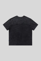 Washed Patch-Detail T-Shirt with Raw Seams