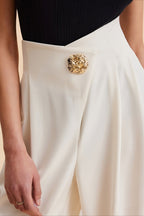 Asymmetric Wide-Leg Pants with High Waist
