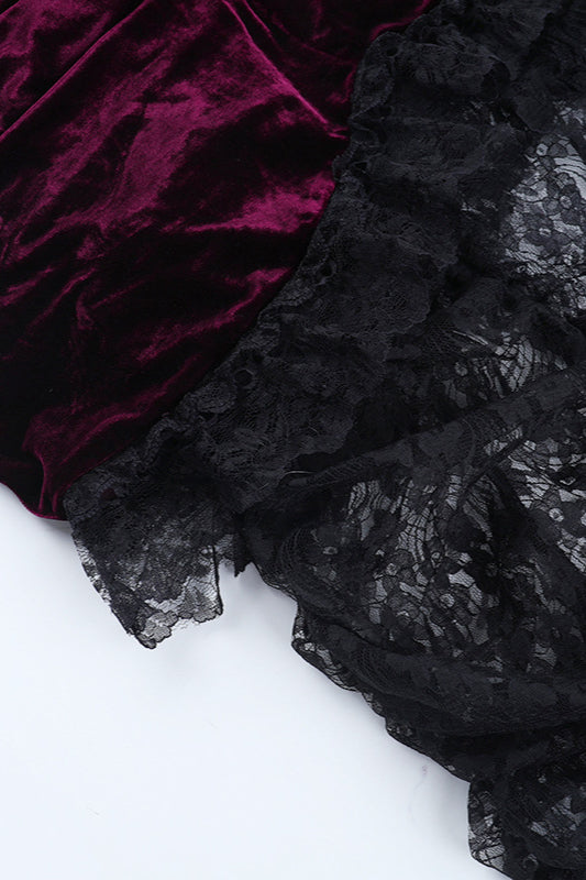 Layered Polyester Dress with Gothic Styling