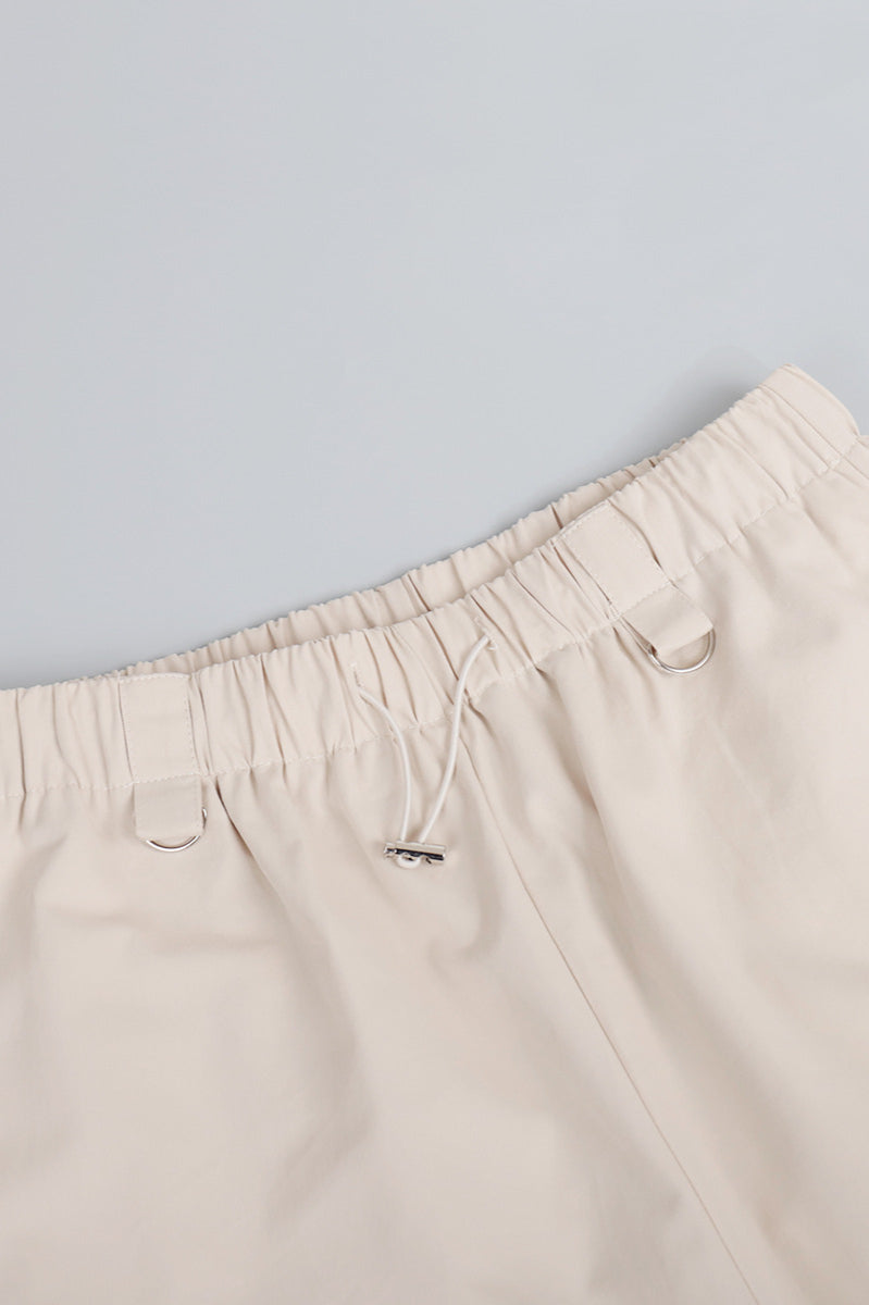 Drawstring Wide-Leg Pants with Cargo Styling