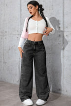 High-Rise Straight-Leg Jeans with Relaxed Fit