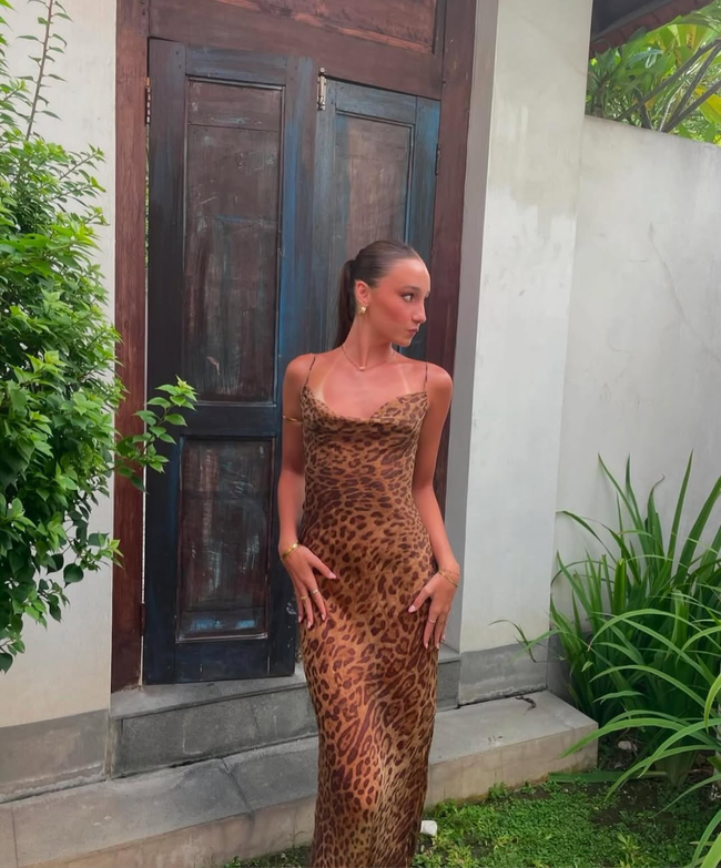 Number-Graphic Silk Sheer Dress Main image