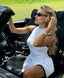 Ribbed Dress with Pleats