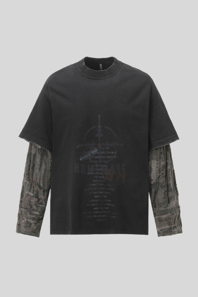 Lettered Camo-Print Layered T-Shirt Main image