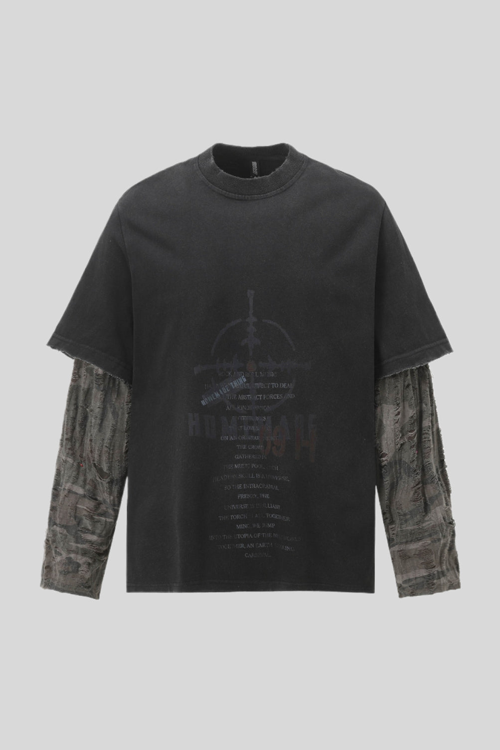 Lettered Camo-Print Layered T-Shirt