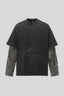 Lettered Camo-Print Layered T-Shirt