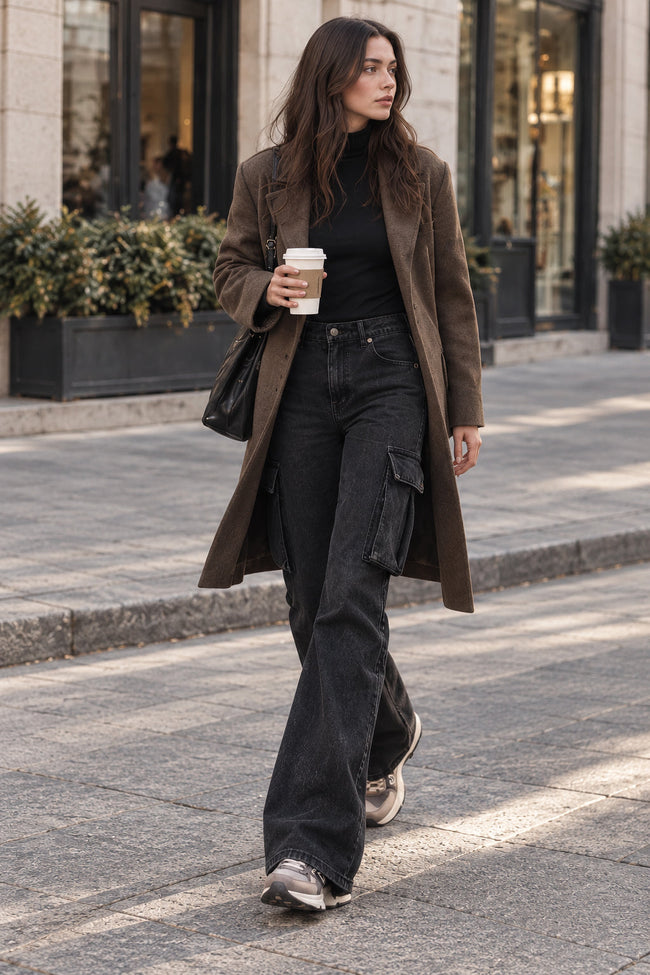 Straight High Waist Vintage Cargo Trousers Main image