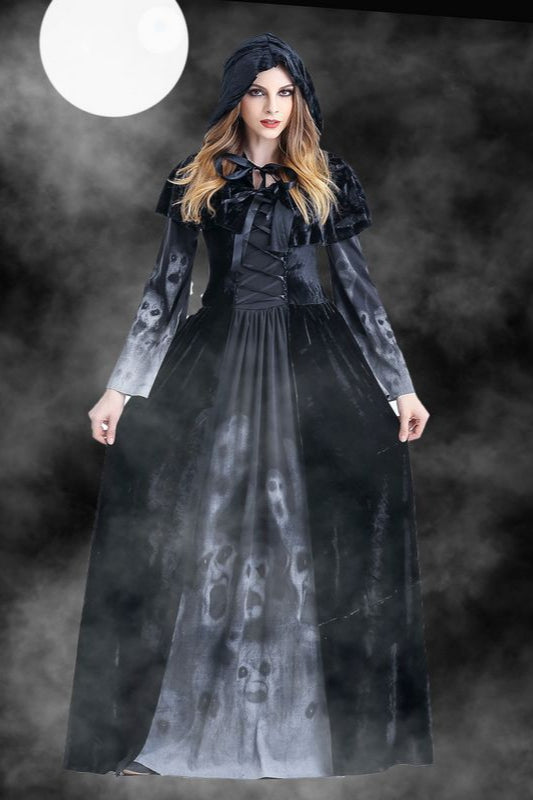 Gothic Polyester High-Rise Maxi Dress Main image