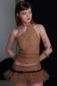 Solid-Color Halter Cropped Two-Piece Set