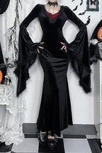 Gothic Polyester Open-Back Dress