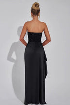 Sequined Maxi Dress with Strapless Neckline