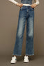 Cotton Polyester Washed Straight-Leg Jeans