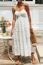 A-Line Ruffled Strap-Detail Dress