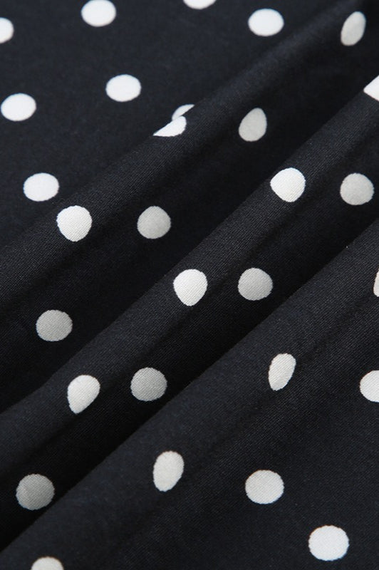 Polka-Dot A-Line Mini Dress with Mesh Detailing
