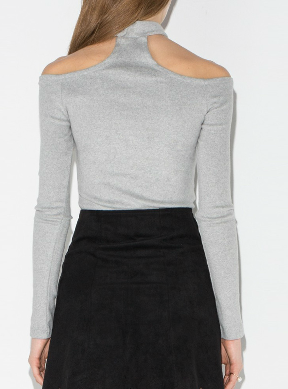 Slim-Fit Halter Slash-Neck Top
