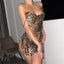 Sleeveless Leopard-Print Bodycon Dress