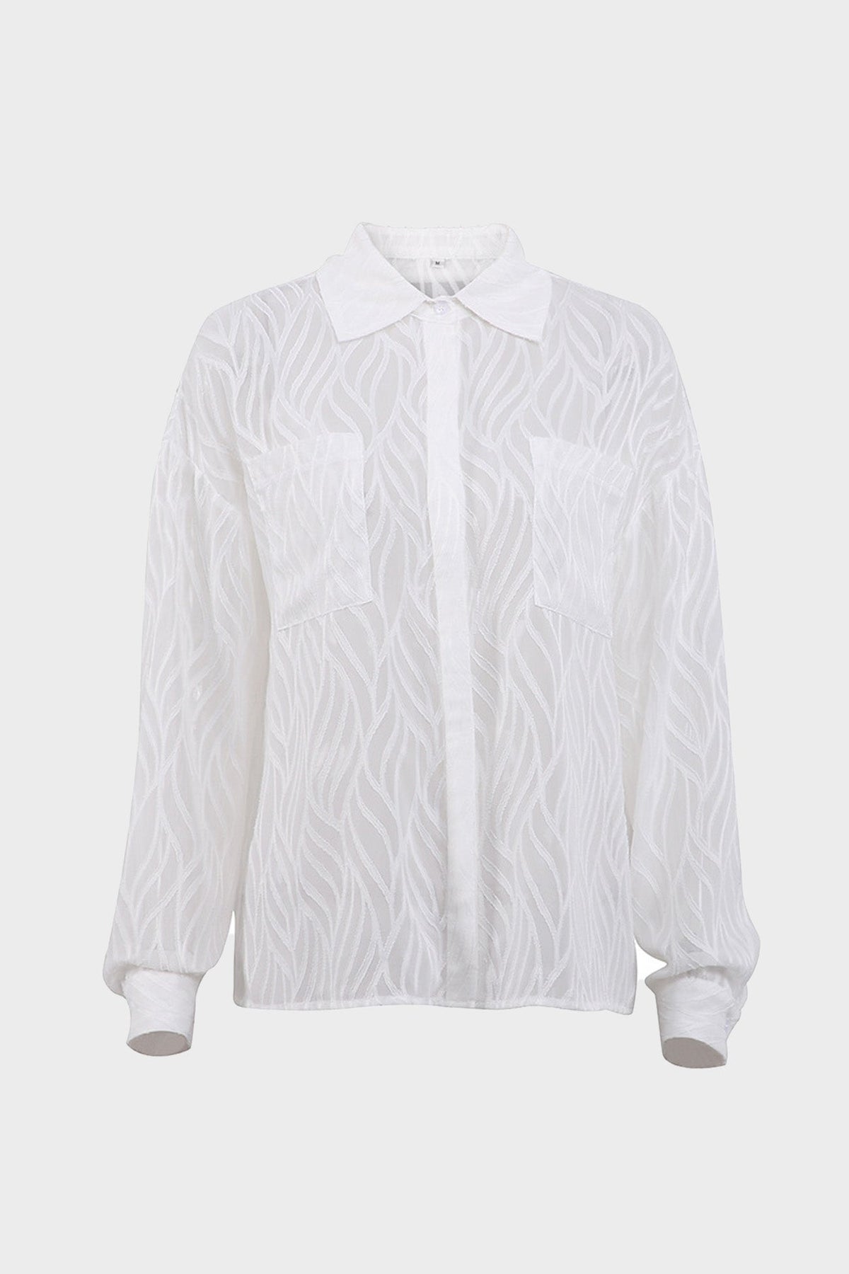 Textured Blouse with Sheer Detailing